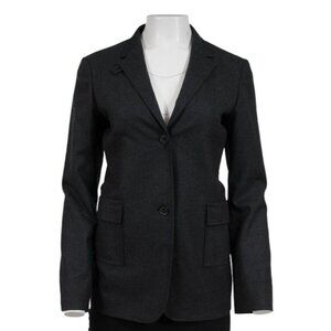 Jil Sander Women Single Breasted Blazer IT36 Gray Stretch Wool Jacket Sport Coat
